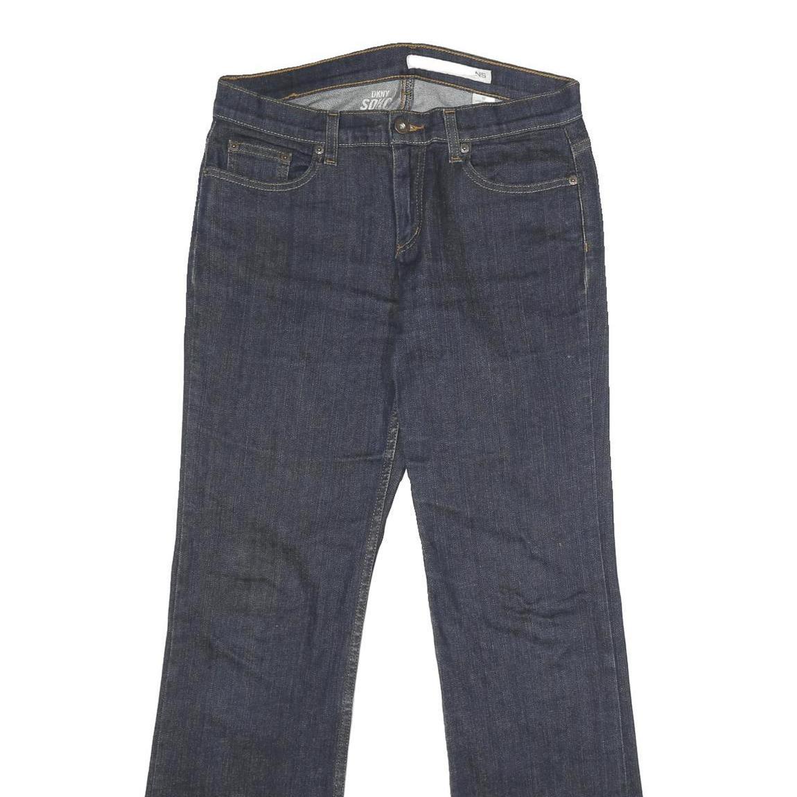 DKNY Womens Jeans Blue Relaxed Bootcut Denim Dark W30 L32 Stylish Comfort