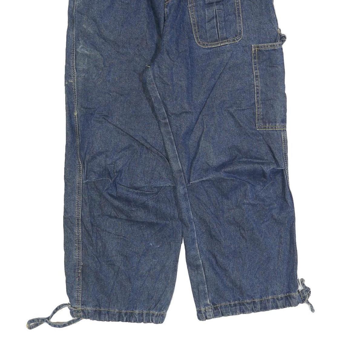 JHYO Womens Blue Relaxed Tapered Denim Medium W30 L25 Cargo Pocket Casual