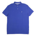 NAUTICA Mens Blue Short Sleeve Plain Polo Shirt L Classic Fit Cotton