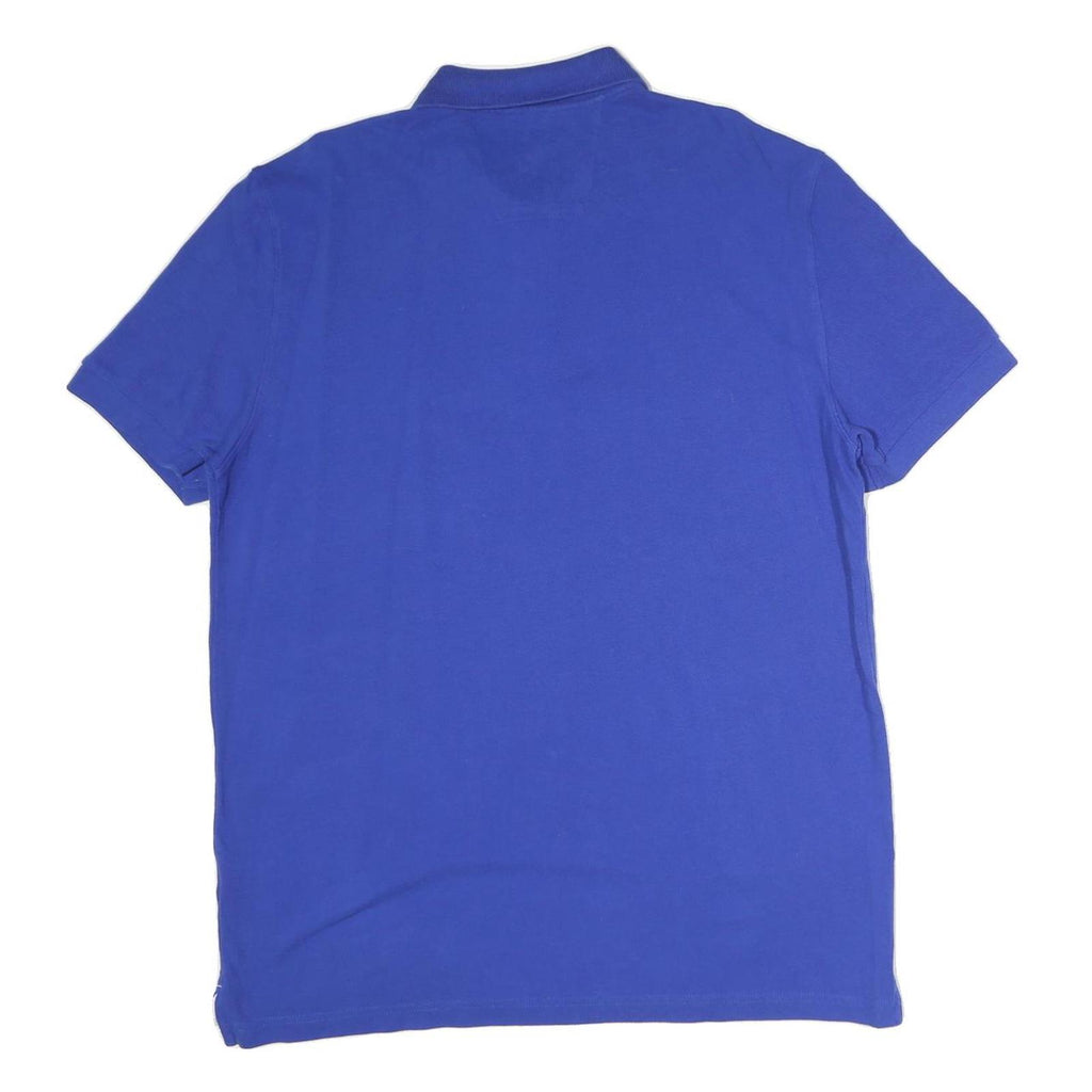 NAUTICA Mens Blue Short Sleeve Plain Polo Shirt L Classic Fit Cotton
