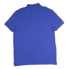 NAUTICA Mens Blue Short Sleeve Plain Polo Shirt L Classic Fit Cotton