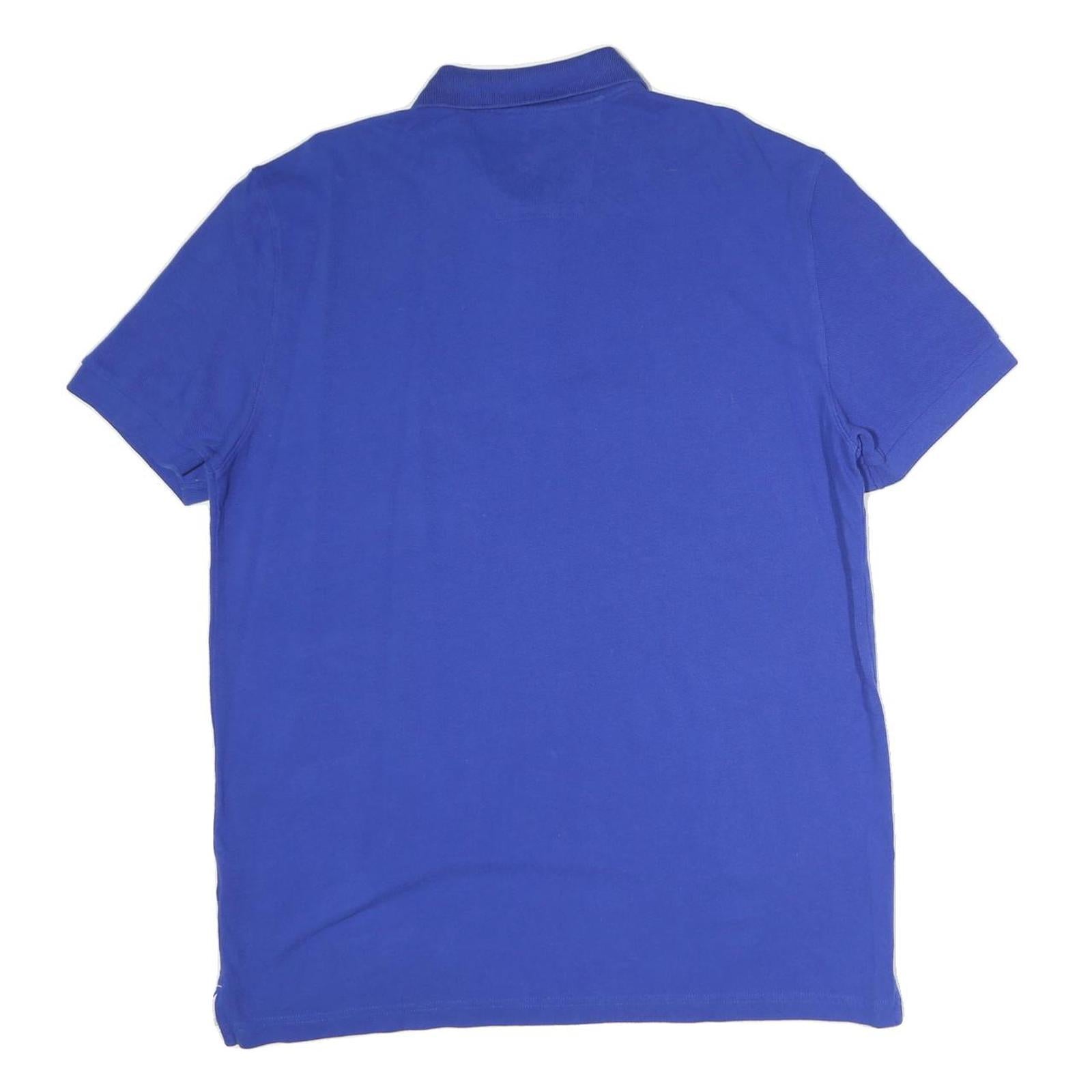 NAUTICA Mens Blue Short Sleeve Plain Polo Shirt L Classic Fit Cotton