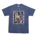 HANES Mens Blue Graphic T-Shirt M Short Sleeve Crew Neck Cotton Blend