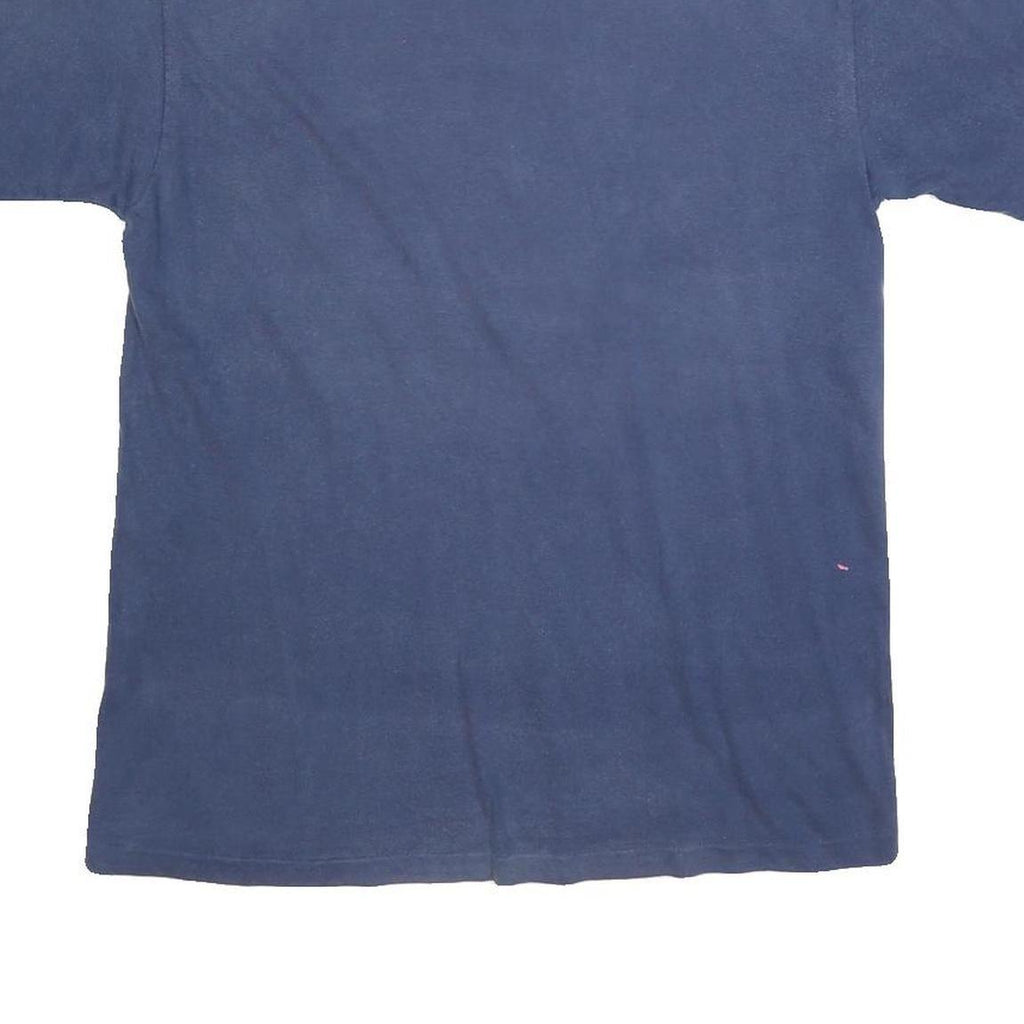 HANES Mens Blue Graphic T-Shirt M Short Sleeve Crew Neck Cotton Blend