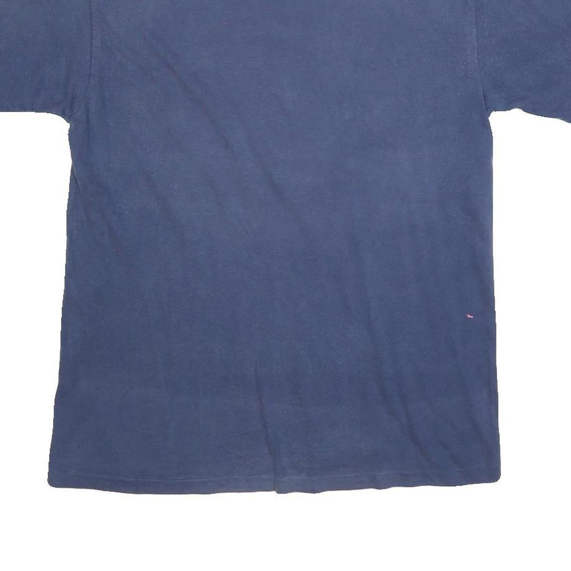 HANES Mens Blue Graphic T-Shirt M Short Sleeve Crew Neck Cotton Blend