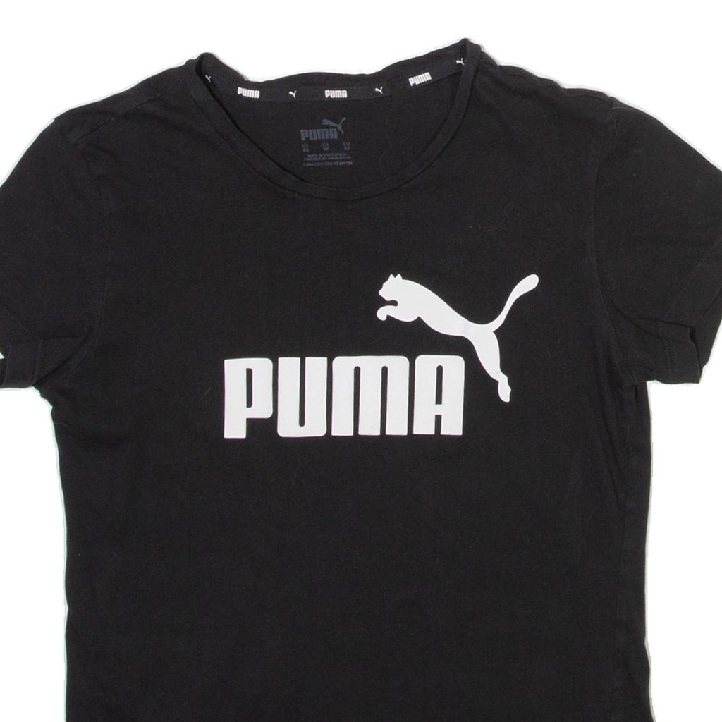 PUMA Womens T-Shirt Black Crew Neck XS