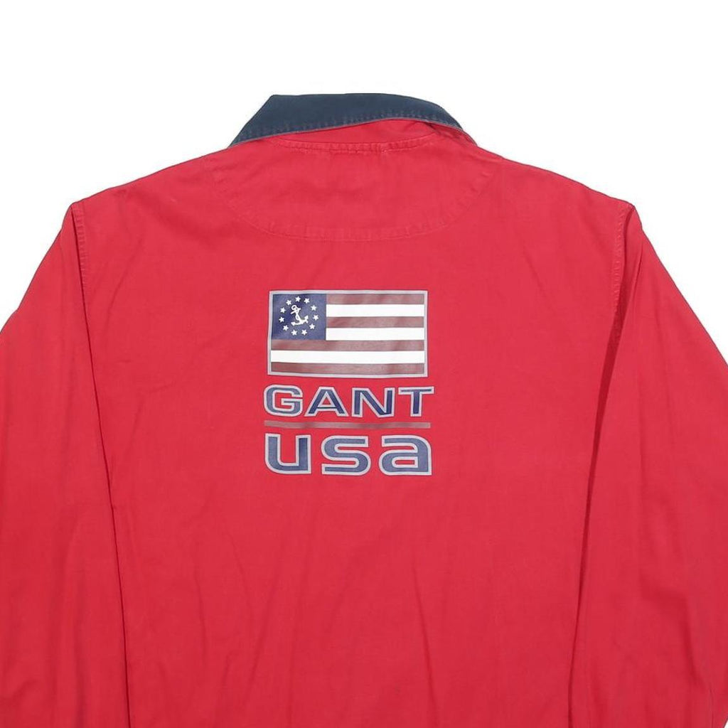GANT Mens Red Navy USA Collar S Cotton Blend Pullover Sweatshirt