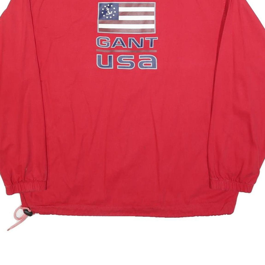 GANT Mens Red Navy USA Collar S Cotton Blend Pullover Sweatshirt
