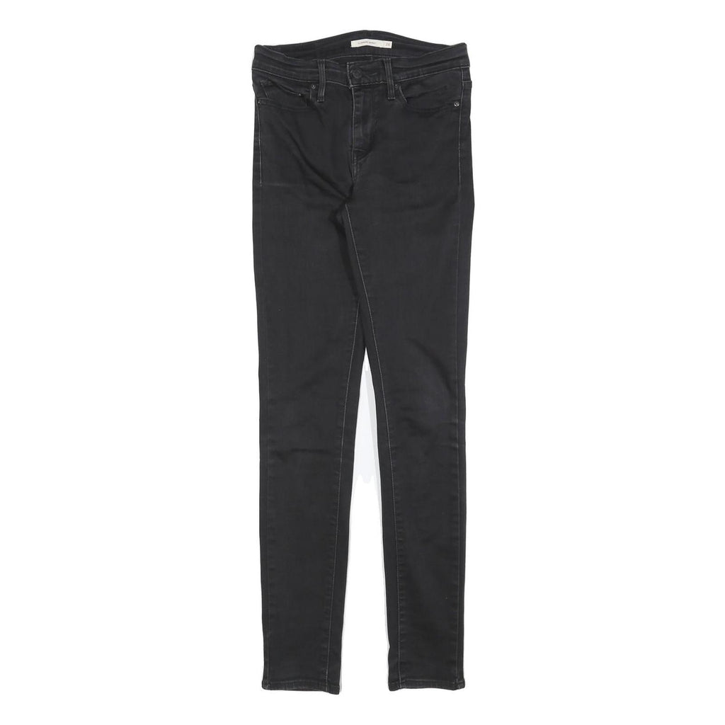 LEVI'S Womens Black Slim Skinny Denim Jeans Cotton Blend W26 L32 Zip