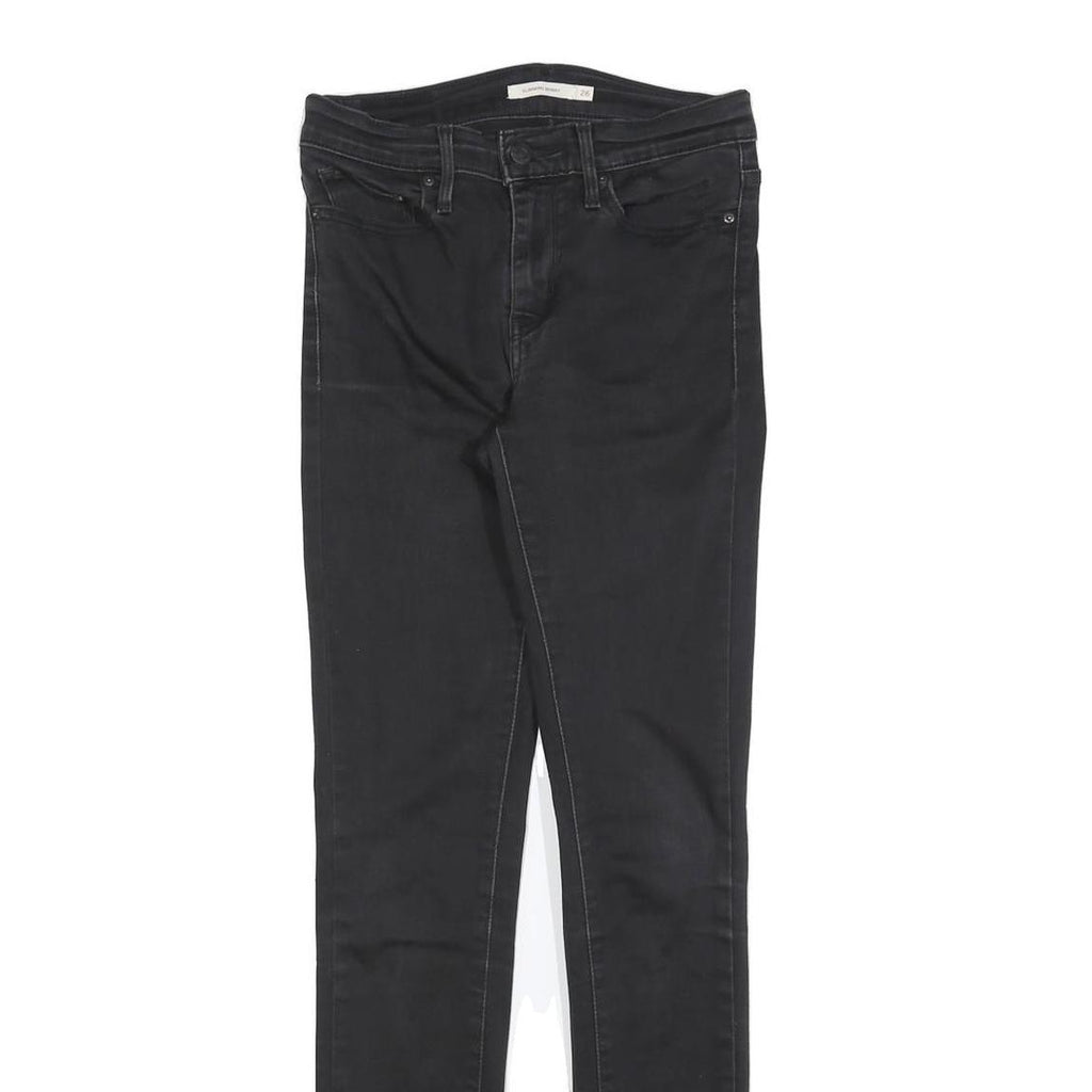 LEVI'S Womens Black Slim Skinny Denim Jeans Cotton Blend W26 L32 Zip