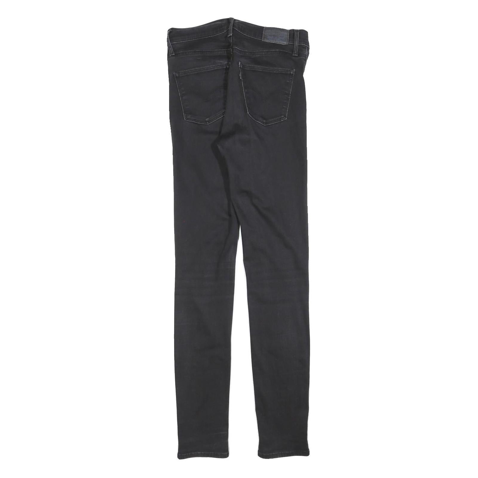 LEVI'S Womens Black Slim Skinny Denim Jeans Cotton Blend W26 L32 Zip