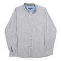 TED BAKER Mens Grey Cotton Blend Casual Shirt L Button Collar Long Sleeve