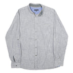TED BAKER Mens Grey Cotton Blend Casual Shirt L Button Collar Long Sleeve