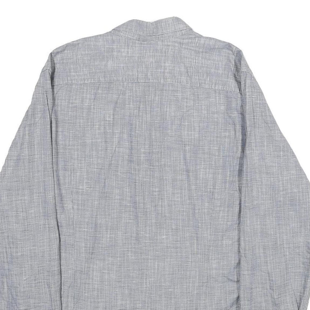 TED BAKER Mens Grey Cotton Blend Casual Shirt L Button Collar Long Sleeve