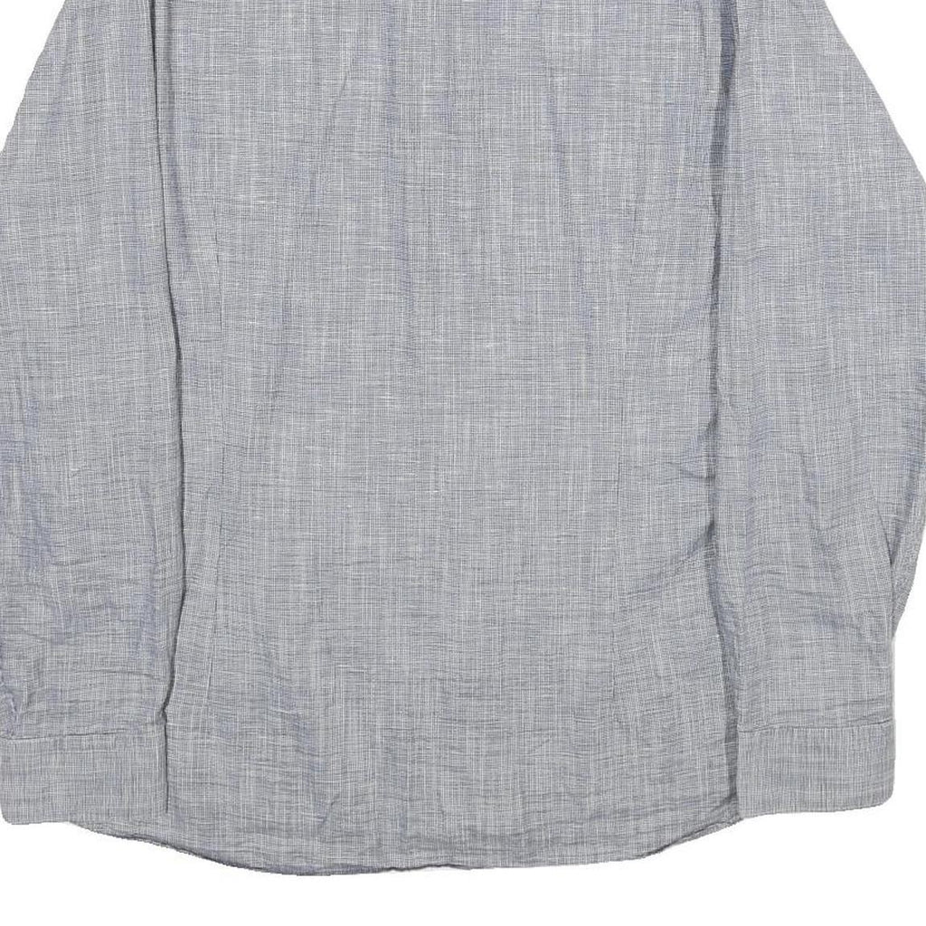 TED BAKER Mens Grey Cotton Blend Casual Shirt L Button Collar Long Sleeve