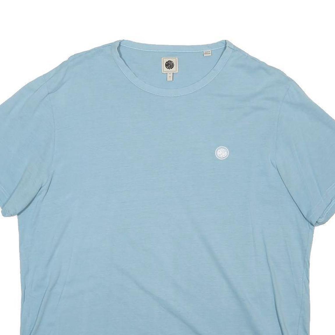 PRETTY GREEN Mens Blue XL T-Shirt Short Sleeve Crew Neck Cotton Blend Casual