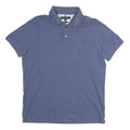 TOMMY HILFIGER Mens Blue Short Sleeve Plain L Polo Shirt Cotton Blend Casual