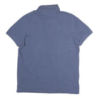 TOMMY HILFIGER Mens Blue Short Sleeve Plain L Polo Shirt Cotton Blend Casual
