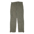 CASUAL X Mens Polyester Blend Relaxed Cargo Green Trousers W34 L31 Zip Closure