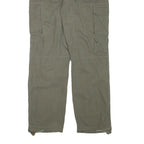 CASUAL X Mens Polyester Blend Relaxed Cargo Green Trousers W34 L31 Zip Closure