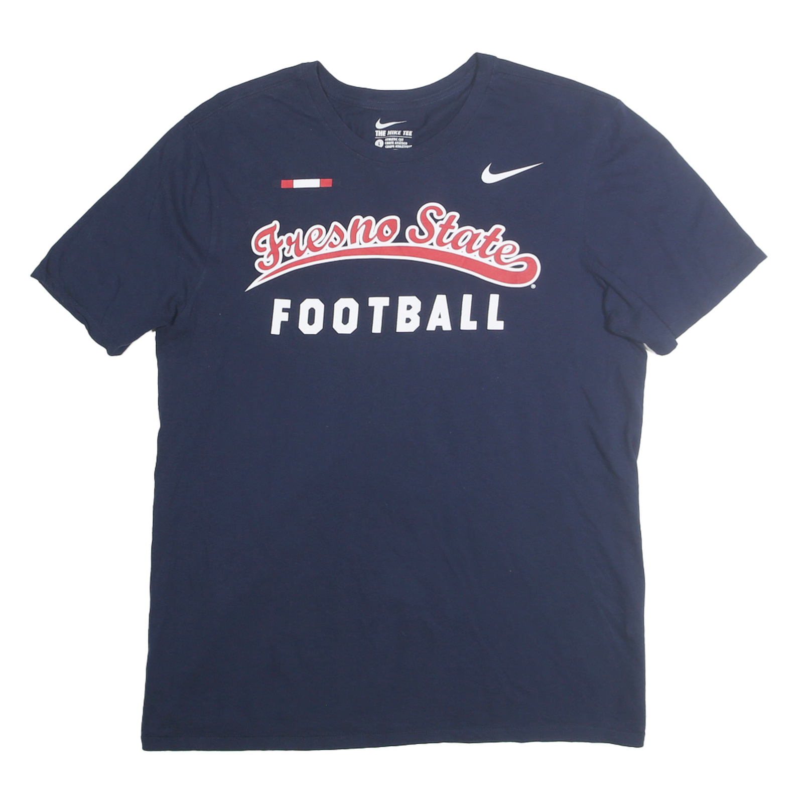 NIKE Mens Navy Fresno State Football Graphic T-Shirt M Crew Neck Short Sleeve