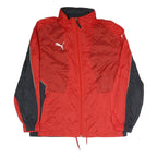 PUMA Mens Red & Black Jacket S Polyester Blend Zip Sportswear Lightweight