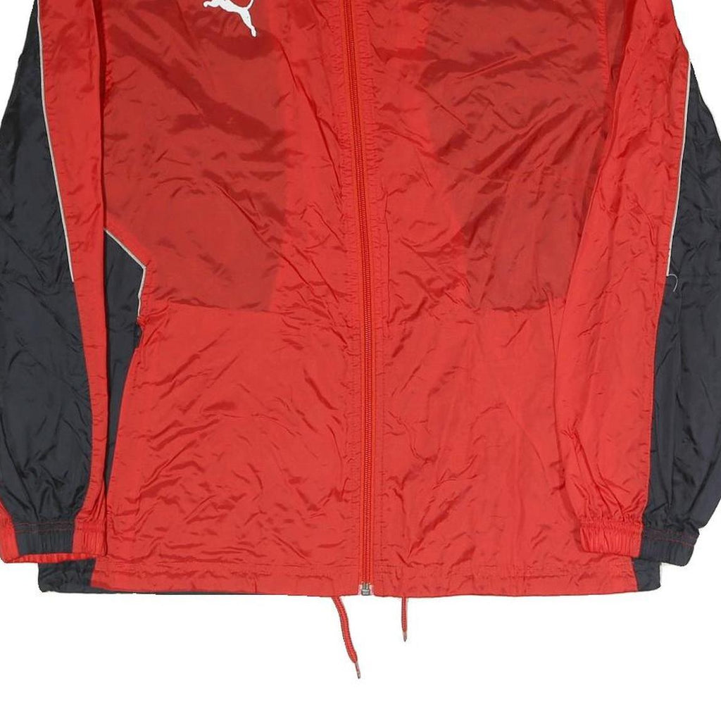 PUMA Mens Red & Black Jacket S Polyester Blend Zip Sportswear Lightweight