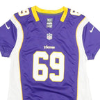 NIKE Womens Purple & White Vikings Football Shirt M Short Sleeve V-Neck NFL