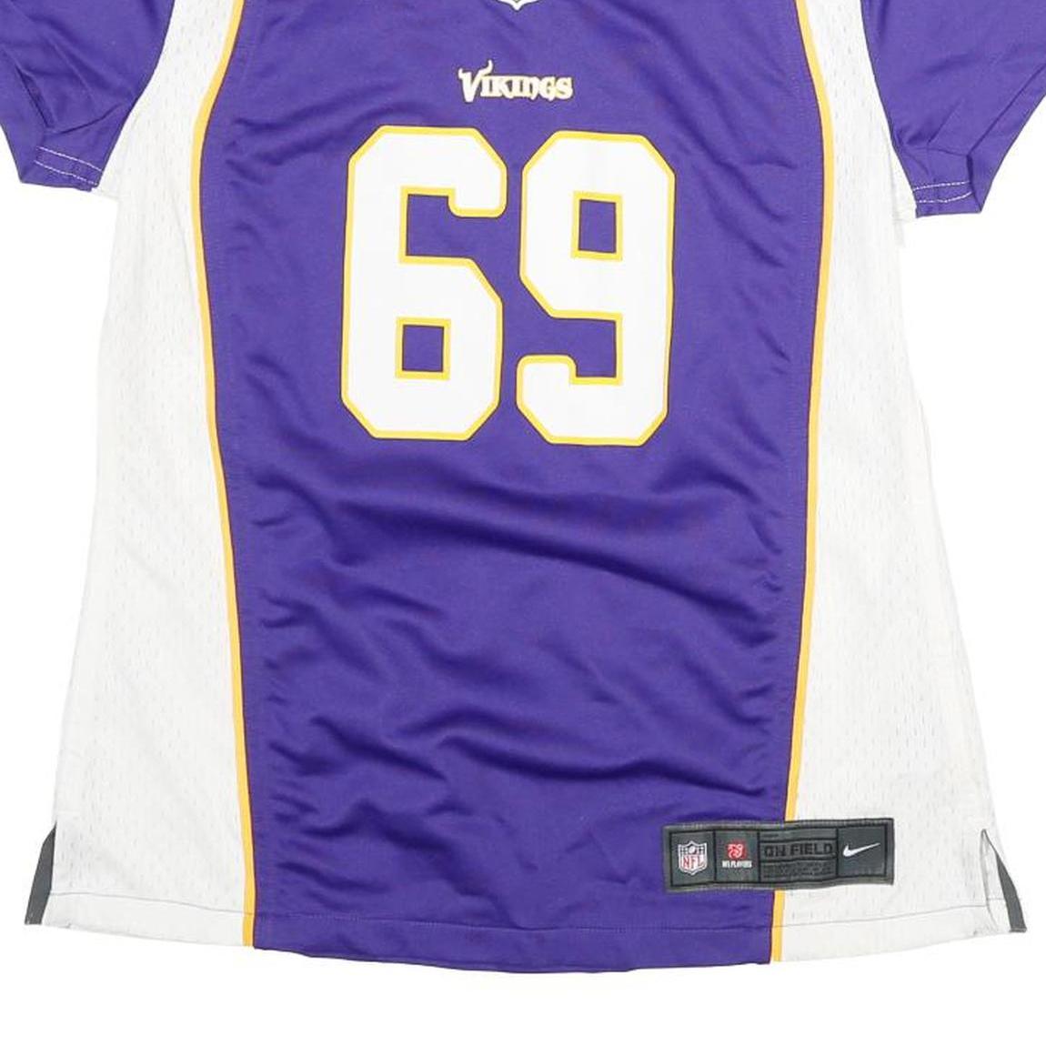 NIKE Womens Purple & White Vikings Football Shirt M Short Sleeve V-Neck NFL