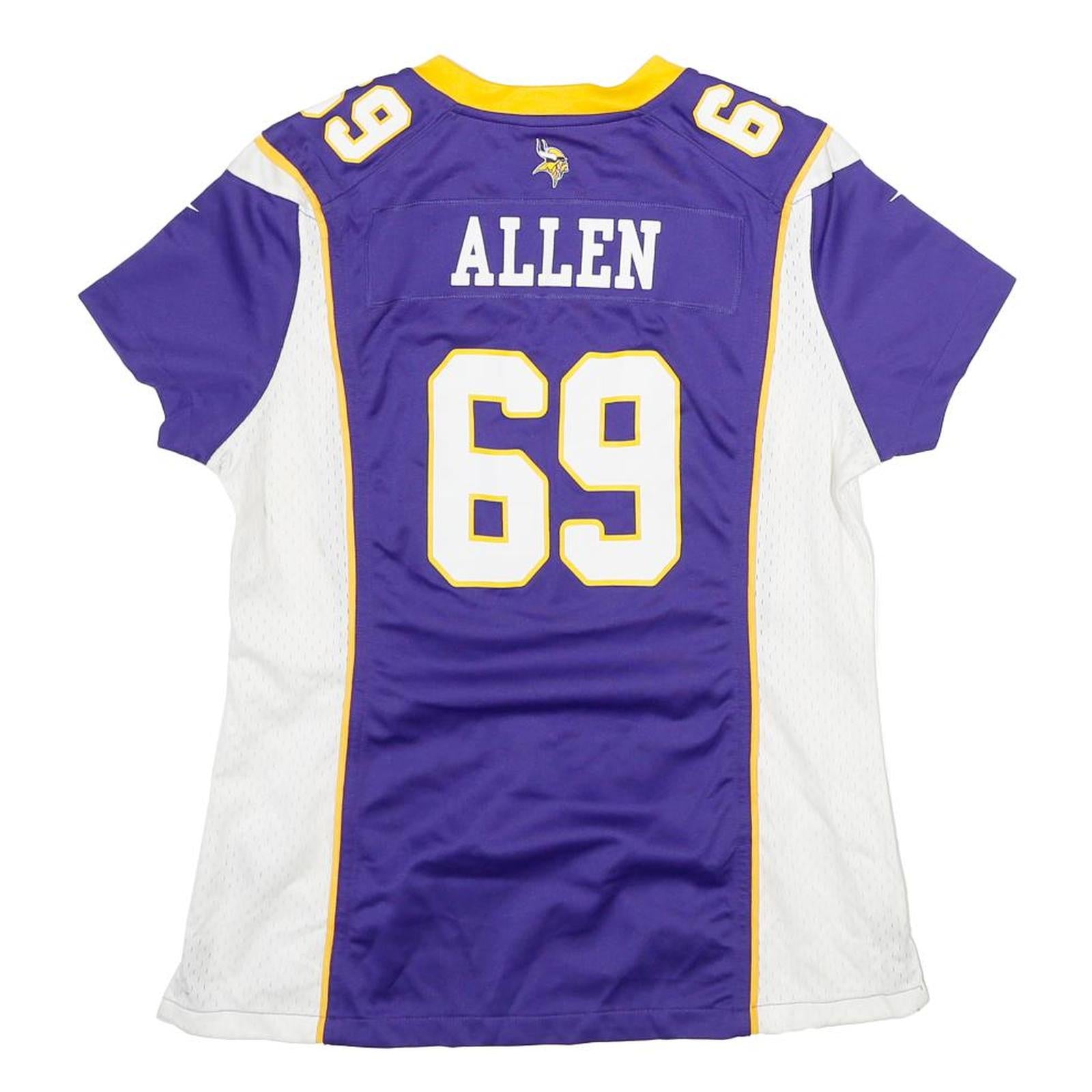 NIKE Womens Purple & White Vikings Football Shirt M Short Sleeve V-Neck NFL