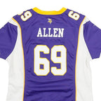 NIKE Womens Purple & White Vikings Football Shirt M Short Sleeve V-Neck NFL