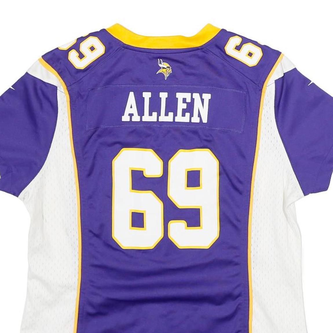 NIKE Womens Purple & White Vikings Football Shirt M Short Sleeve V-Neck NFL