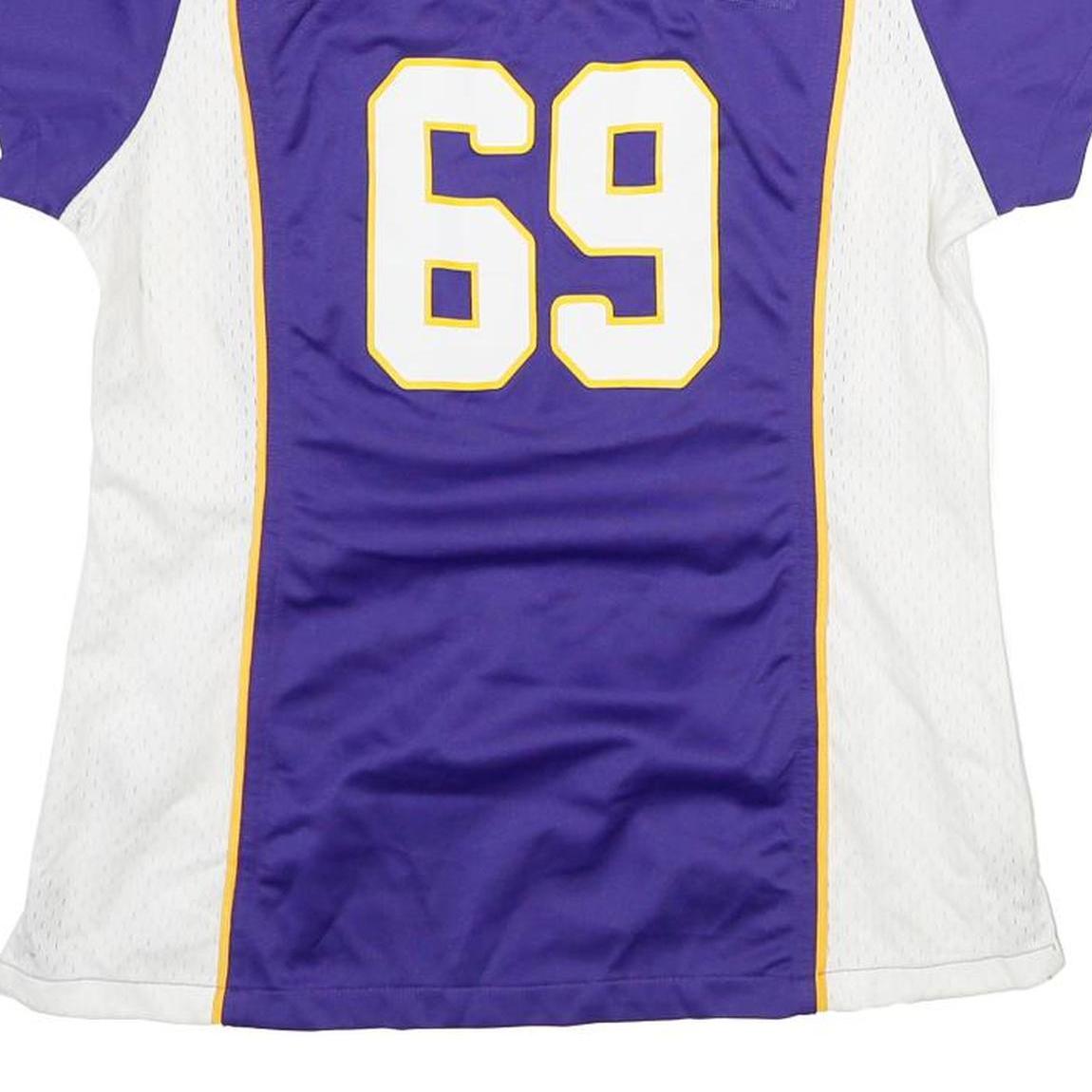 NIKE Womens Purple & White Vikings Football Shirt M Short Sleeve V-Neck NFL