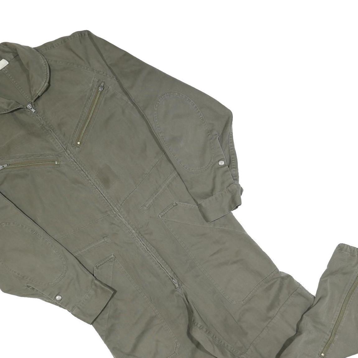 Mens Green Cotton Blend Dungarees Regular Fit Zip Closure M W42 L26 Utility