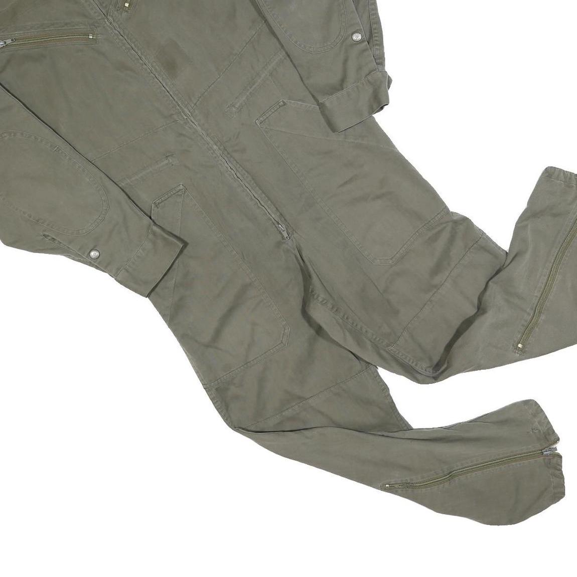 Mens Green Cotton Blend Dungarees Regular Fit Zip Closure M W42 L26 Utility