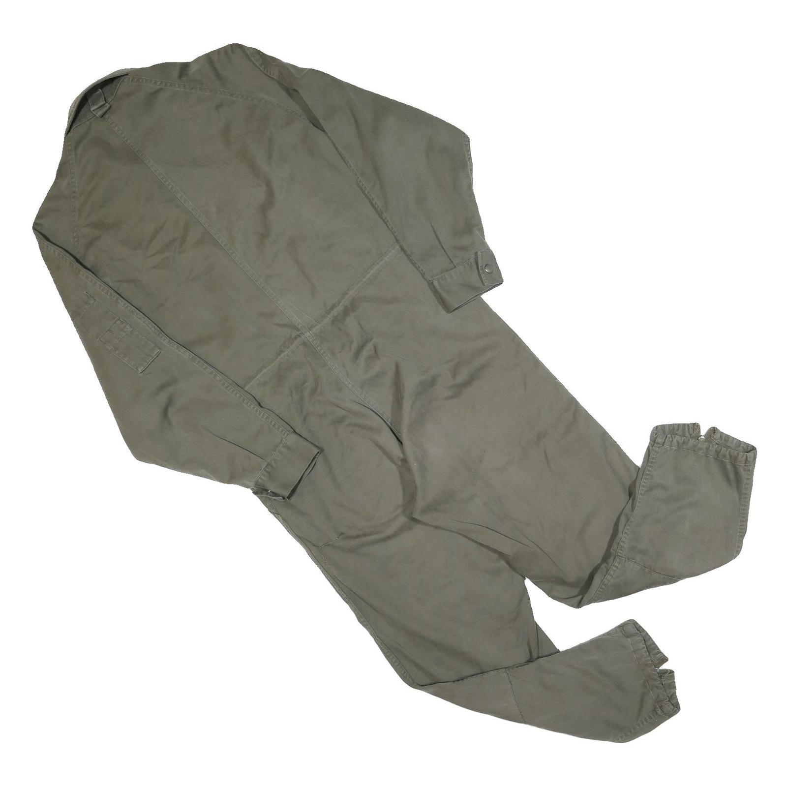 Mens Green Cotton Blend Dungarees Regular Fit Zip Closure M W42 L26 Utility