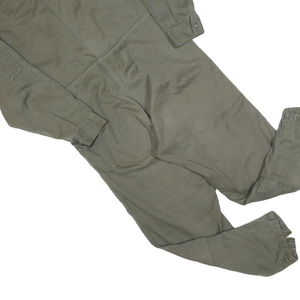 Mens Green Cotton Blend Dungarees Regular Fit Zip Closure M W42 L26 Utility