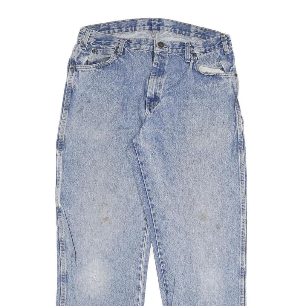 DICKIES Mens Regular Fit Light Blue Denim Jeans W34 L31 Workwear Casual Zip