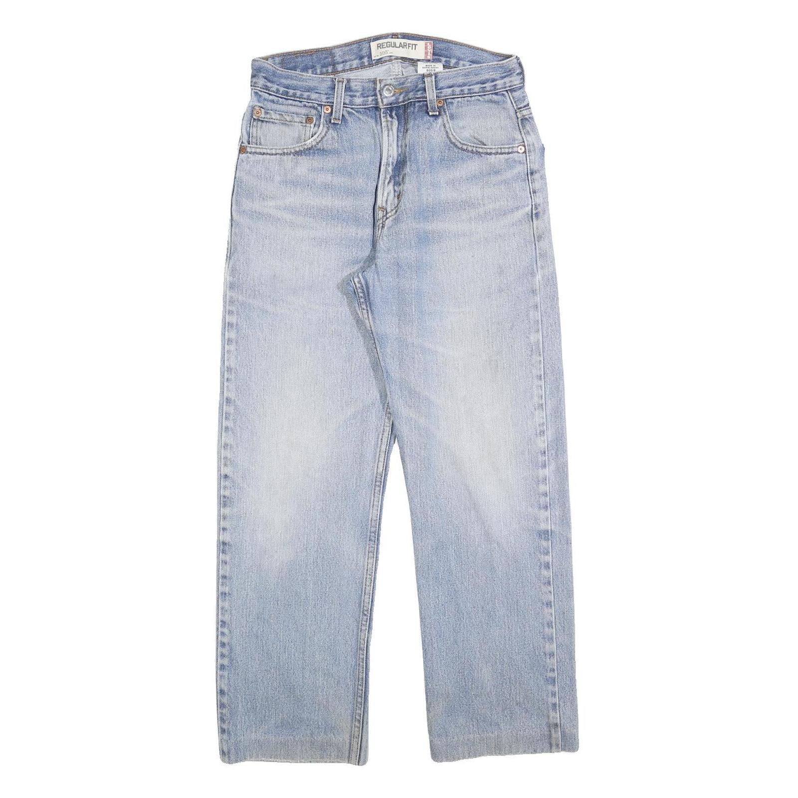 LEVI'S 505 Mens Jeans Blue Regular Straight Denim Light W30 L27 Classic Fit