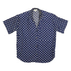 WINDRIDGE Womens Blue & White Polka Dot Shirt Short Sleeve Collared S