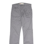 LEVI'S Mens Cotton Blend Grey Slim Straight Trousers W27 L28 Casual Zip Closure