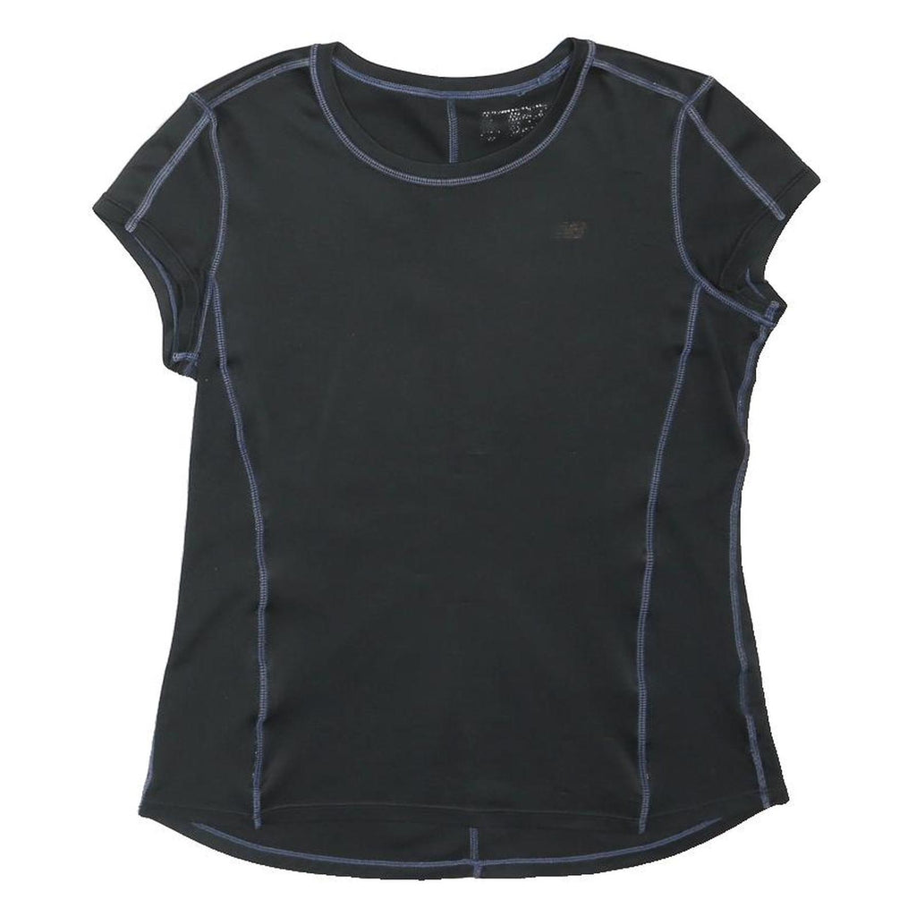 NEW BALANCE Womens Black Athletic T-Shirt XS Short Sleeve Round Neck Performance