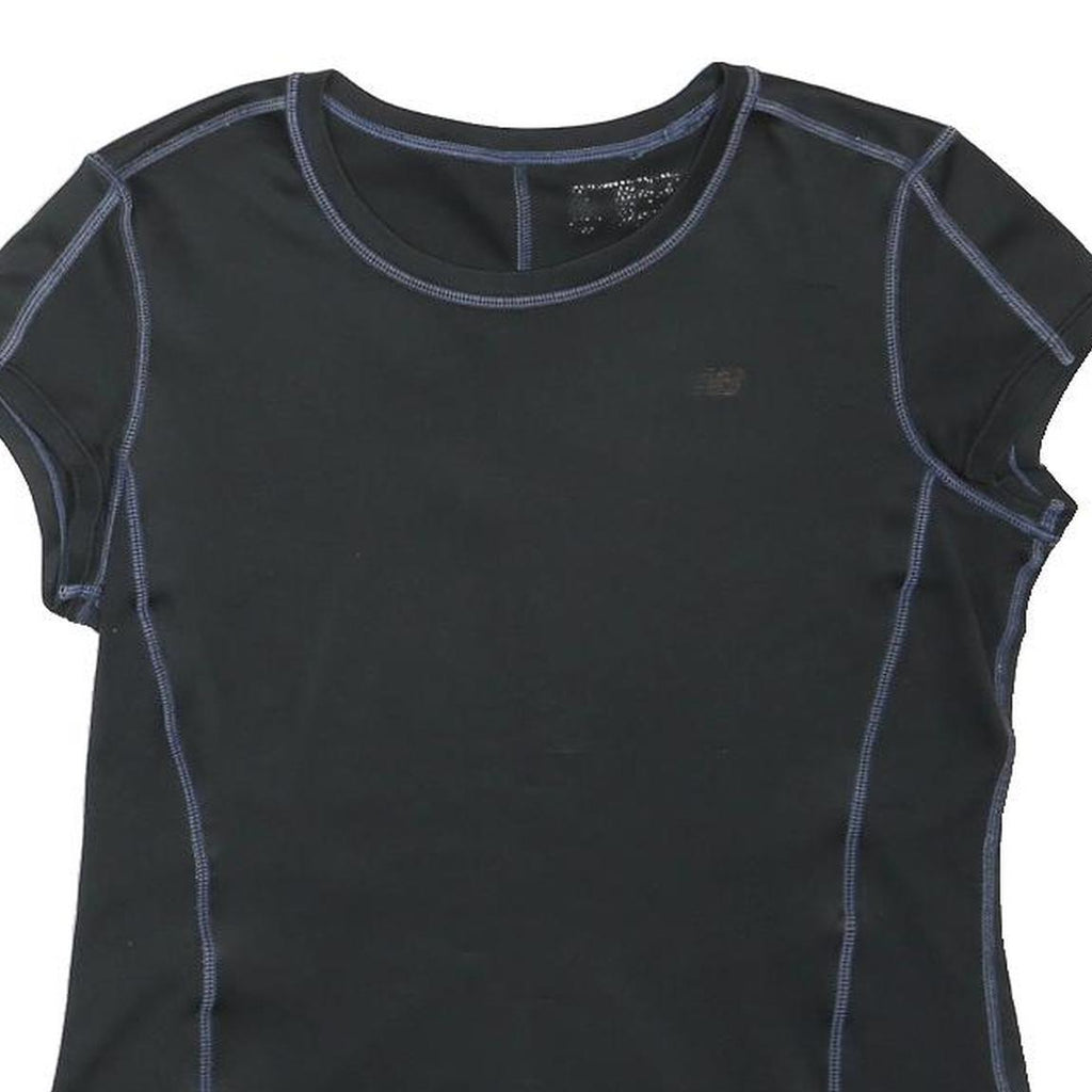 NEW BALANCE Womens Black Athletic T-Shirt XS Short Sleeve Round Neck Performance