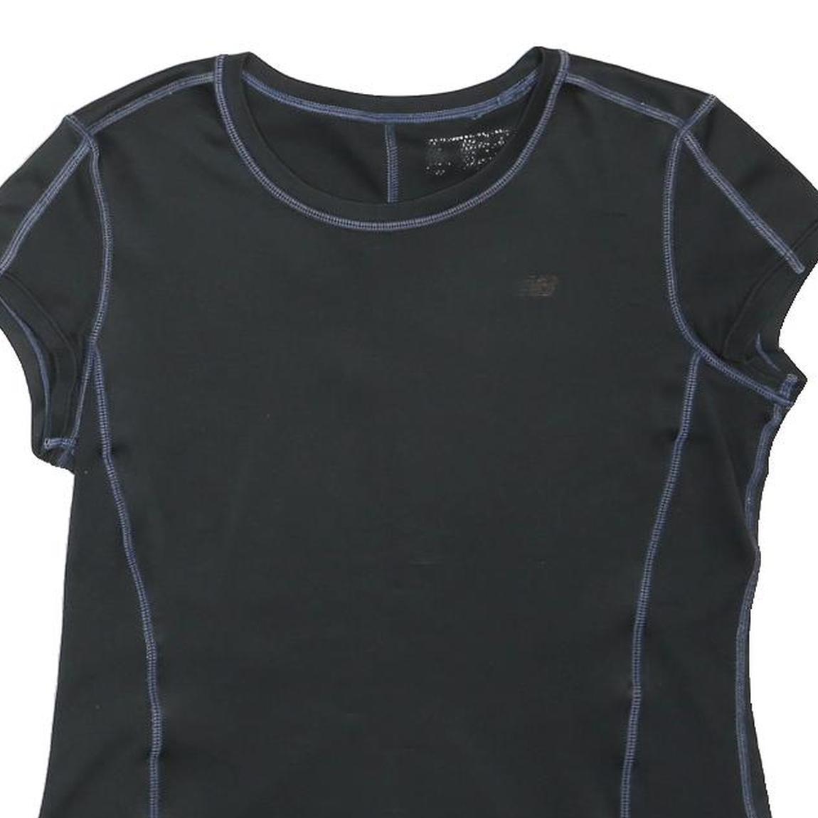 NEW BALANCE Womens Black Athletic T-Shirt XS Short Sleeve Round Neck Performance