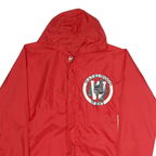 CHAMPION Mens Red Hazelwood West Logo Zip Jacket S Polyester Hooded Sportswear
