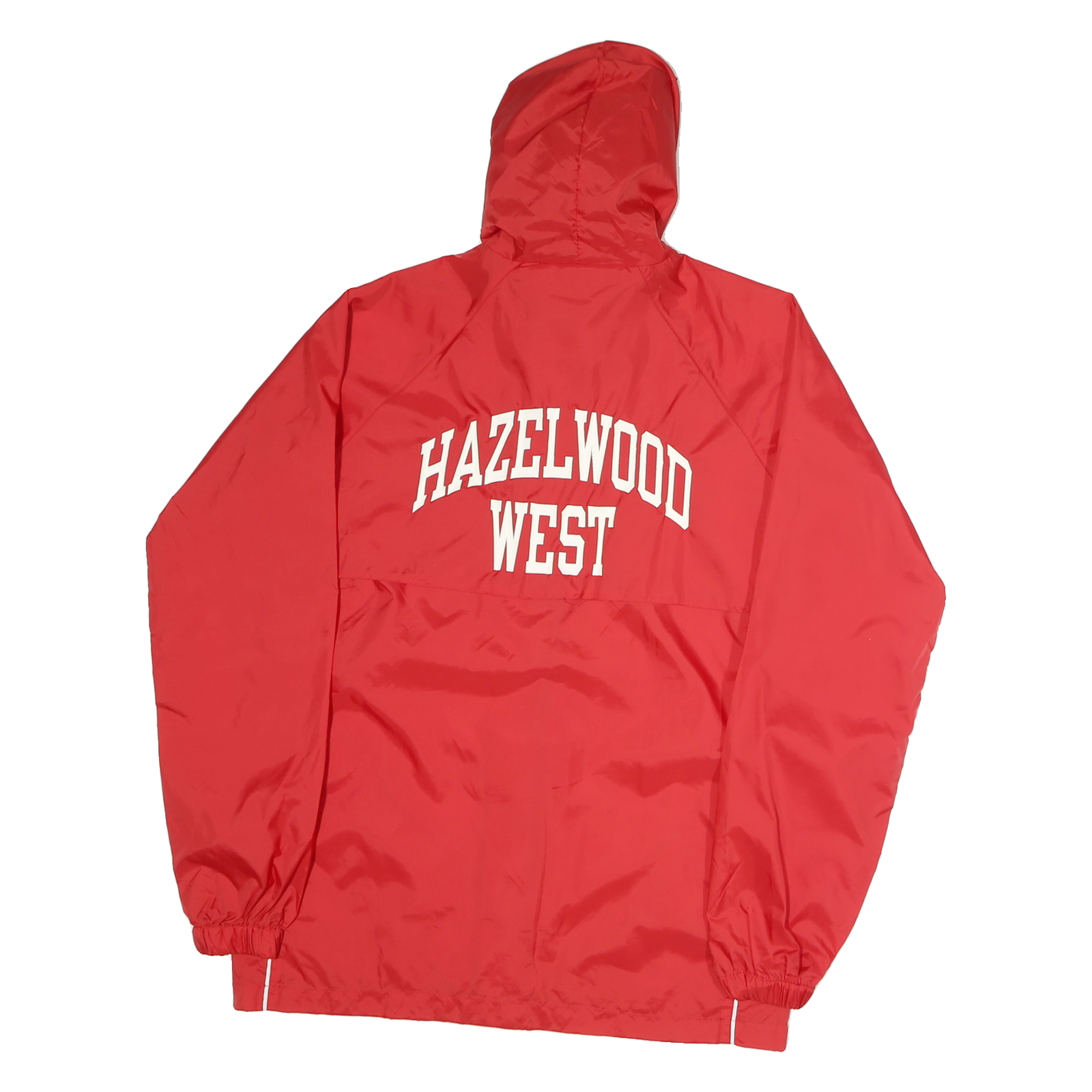 CHAMPION Mens Red Hazelwood West Logo Zip Jacket S Polyester Hooded Sportswear