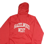 CHAMPION Mens Red Hazelwood West Logo Zip Jacket S Polyester Hooded Sportswear