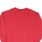 Mens Red Sweatshirt Crew Neck L Cotton Blend Plain Regular Fit Casual