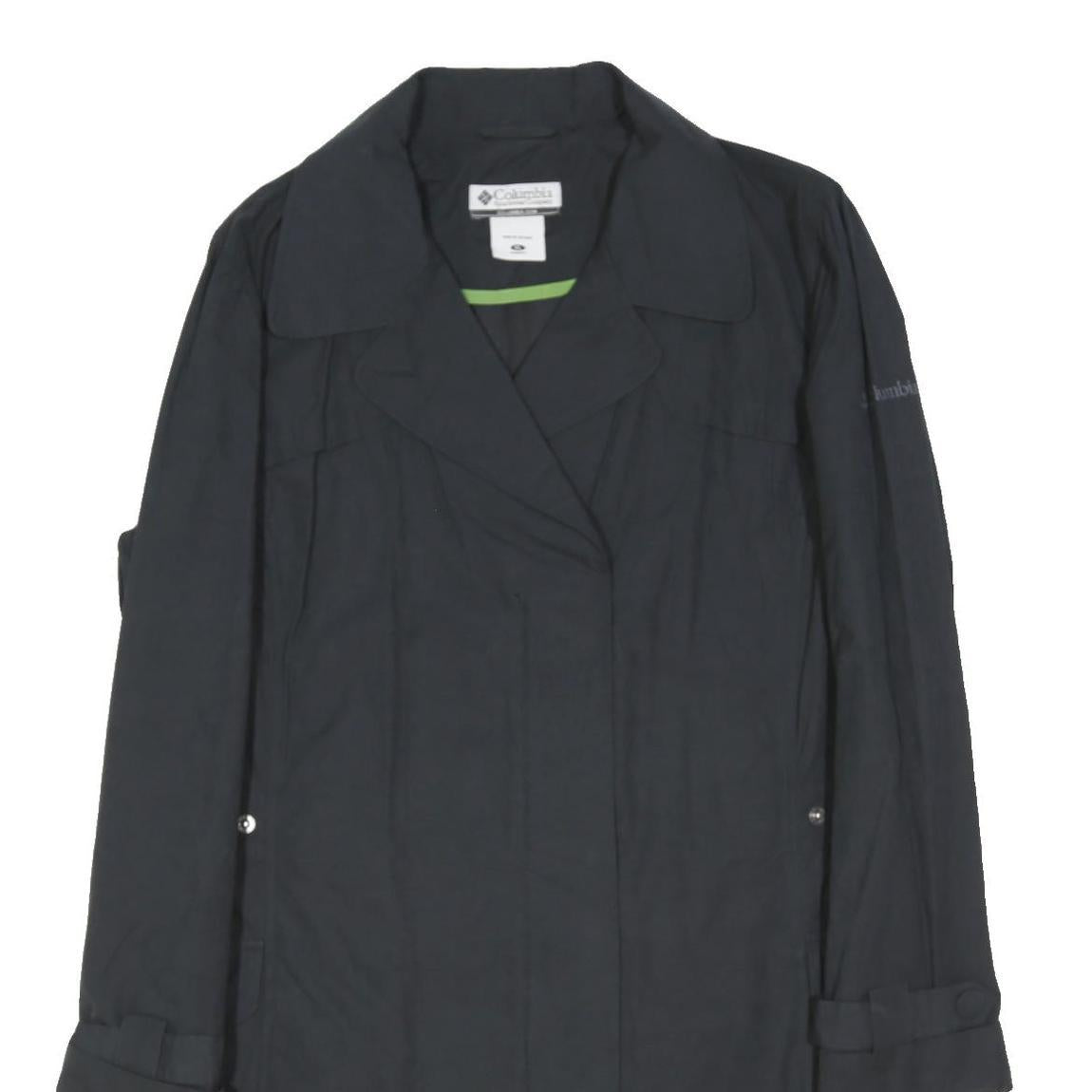COLUMBIA Womens Black Jacket XL Cotton Blend Button Plain Outdoor Casual Coat