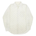 Mens White Polyester Blend Plain Shirt M Classic Collar Long Sleeve Button